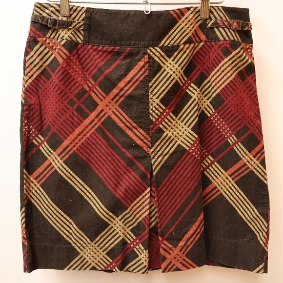 Ann Taylor Corduroy Pencil Skirt Front Pleat Hidden Zipper Multicolor Pattern - Picture 14 of 14